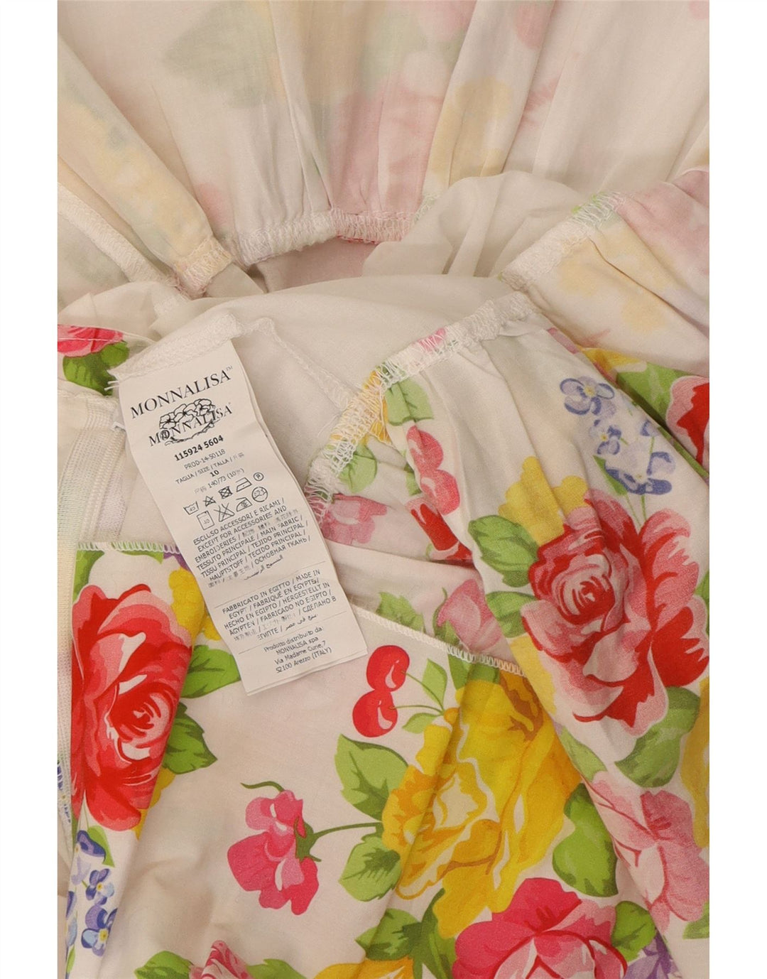 MONNALISA Womens Tiered Skirt UK 10 Small W26  White Floral Cotton Vintage Monnalisa and Second-Hand Monnalisa from Messina Hembry 