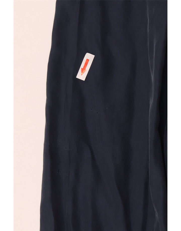 Vintage Mens Shirt Large Navy Blue Silk