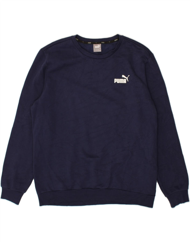 PUMA Mens Sweatshirt Jumper XL Navy Blue Cotton | Vintage Puma | Thrift | Second-Hand Puma | Used Clothing | Messina Hembry 