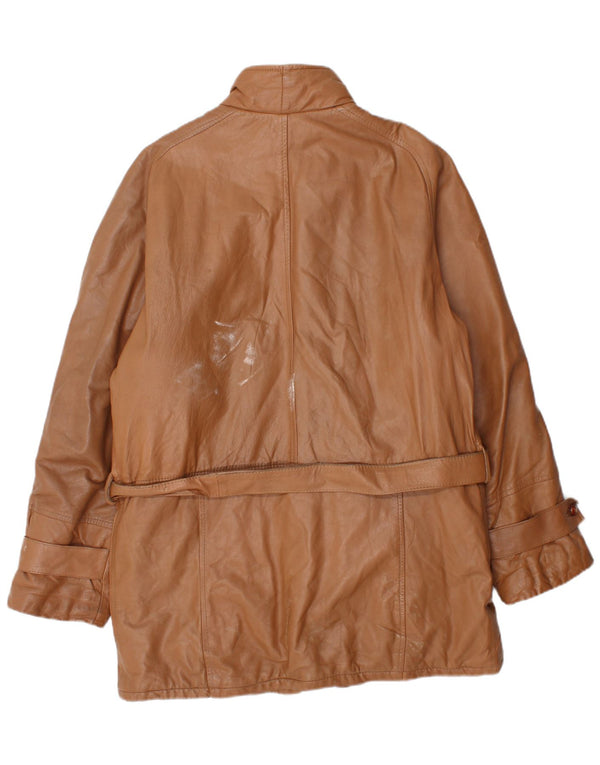 Vintage Mens Leather Coat IT 50 Large Brown Leather