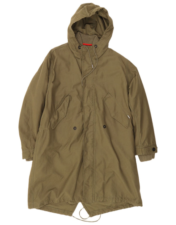 Diesel Mens Hooded Parka Jacket UK 38 Medium Khaki