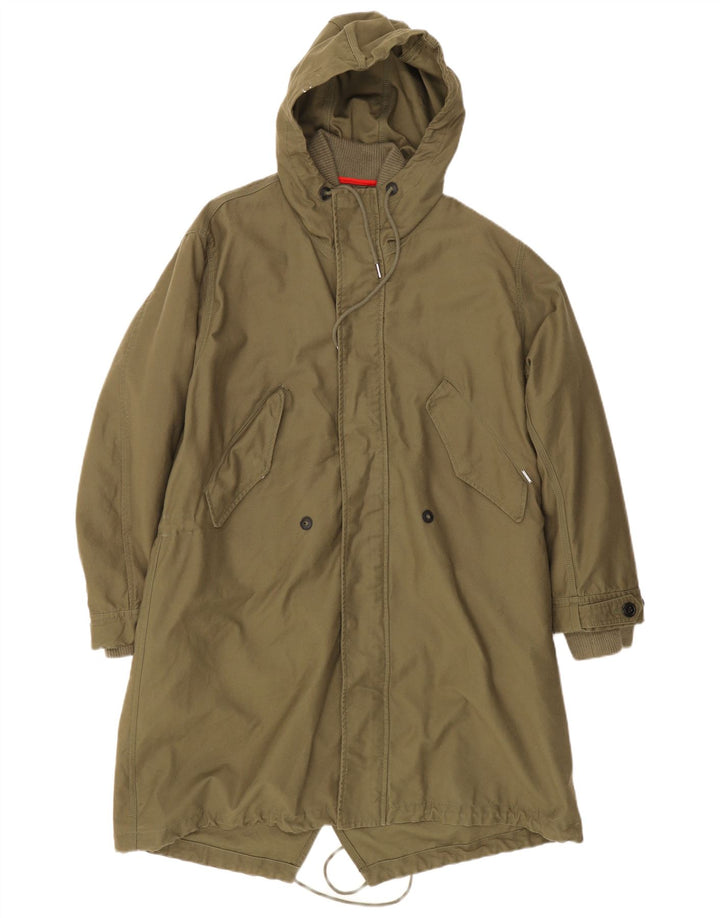 Diesel Mens Hooded Parka Jacket UK 38 Medium Khaki