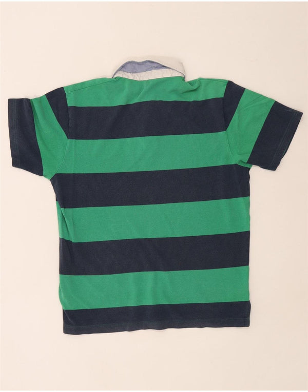 Gant Mens Rugby Polo Shirt Large Navy Blue Striped Cotton