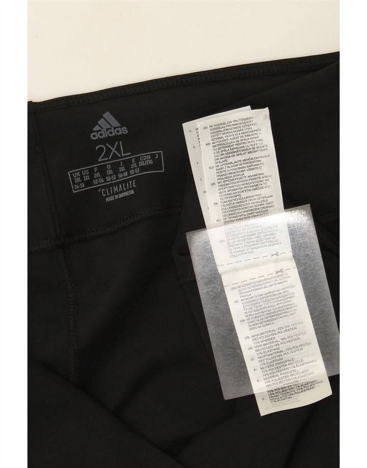 Adidas Womens Climalite Capri Leggings UK 24/26 2XL Black Polyester