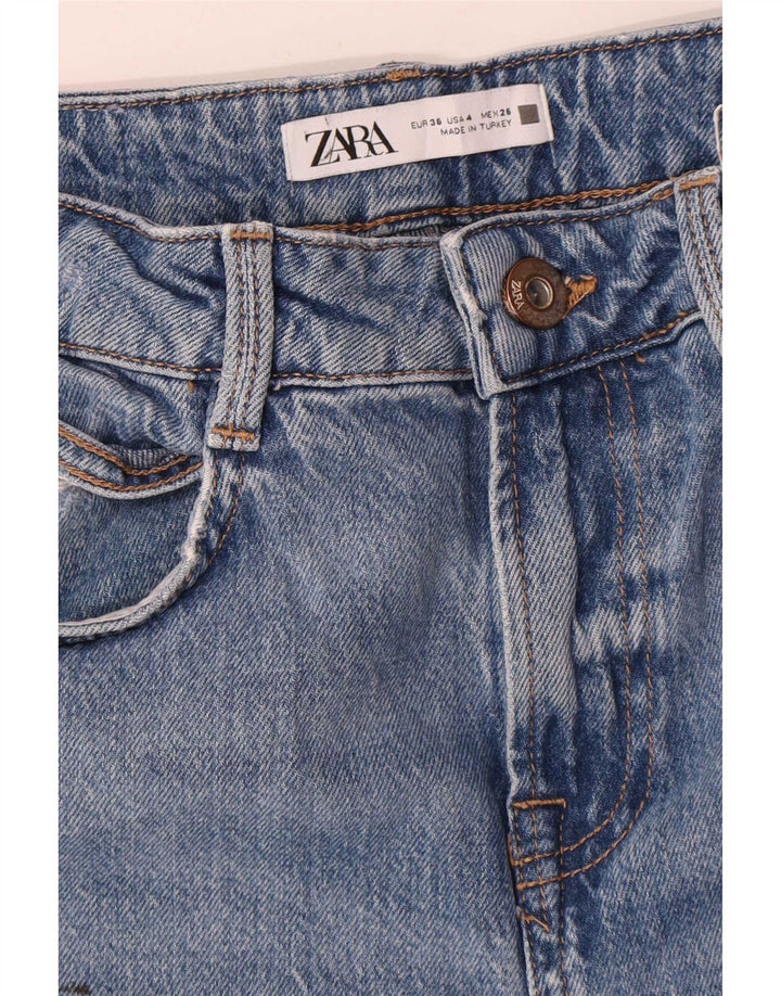 Zara Womens Straight Jeans EU 36 Small W26 L27 Blue Cotton
