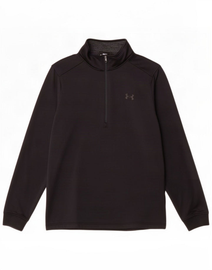 Under Armour Mens Cold Gear Zip Neck Pullover Tracksuit Top Small Black