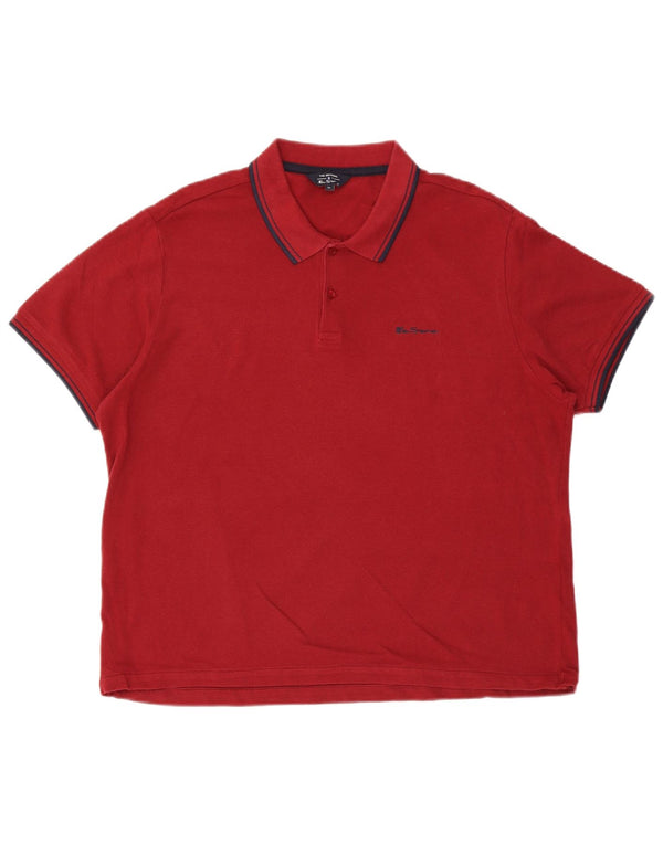 Ben Sherman Mens Polo Shirt XL Burgundy Cotton