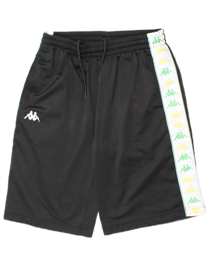 KAPPA Mens Graphic Sport Shorts Small  Black Colourblock Polyester