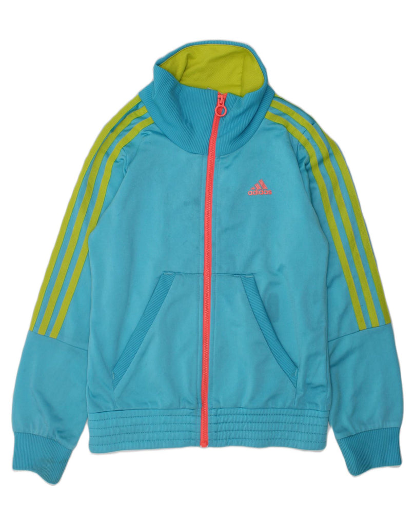 ADIDAS Girls Tracksuit Top Jacket 9-10 Years Blue Polyester | Vintage Adidas | Thrift | Second-Hand Adidas | Used Clothing | Messina Hembry 