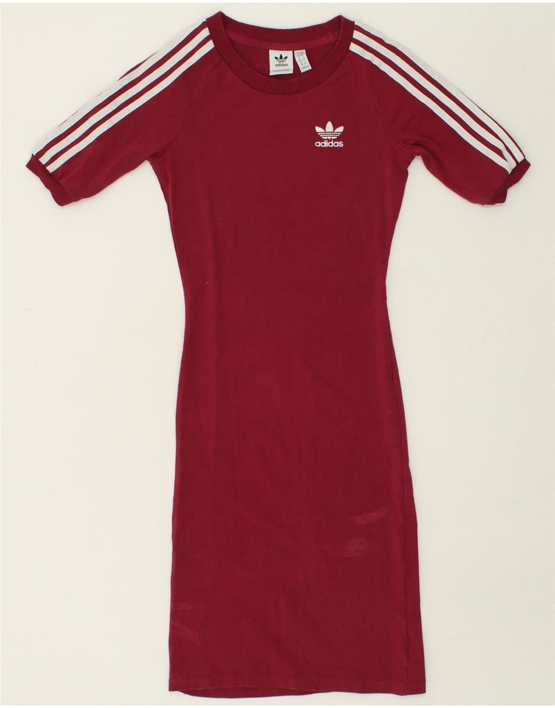 ADIDAS Womens T-Shirt Dress UK 2 2XS Pink Cotton | Vintage Adidas | Thrift | Second-Hand Adidas | Used Clothing | Messina Hembry 