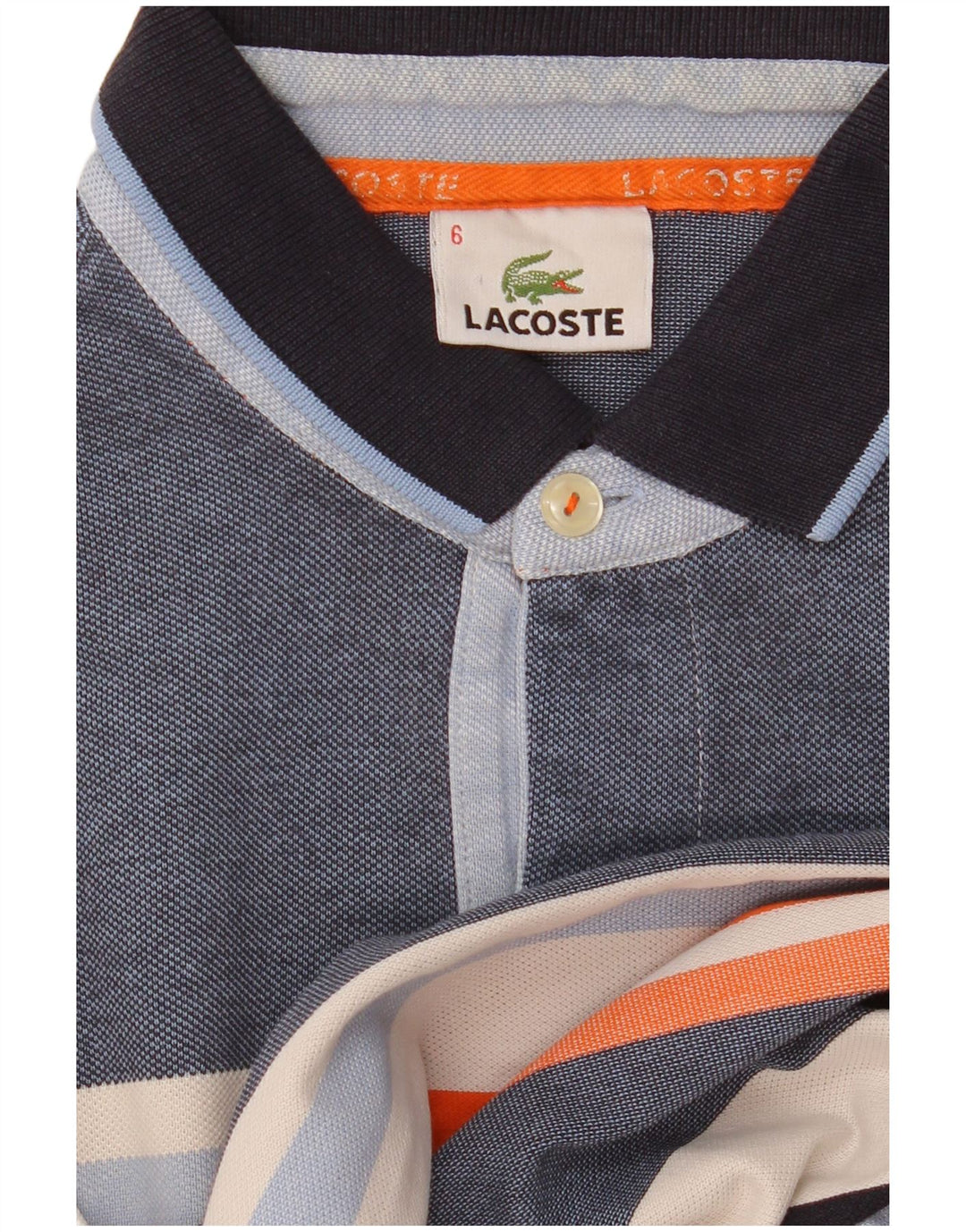 Lacoste Mens Polo Shirt Size 6 XL Blue Colourblock