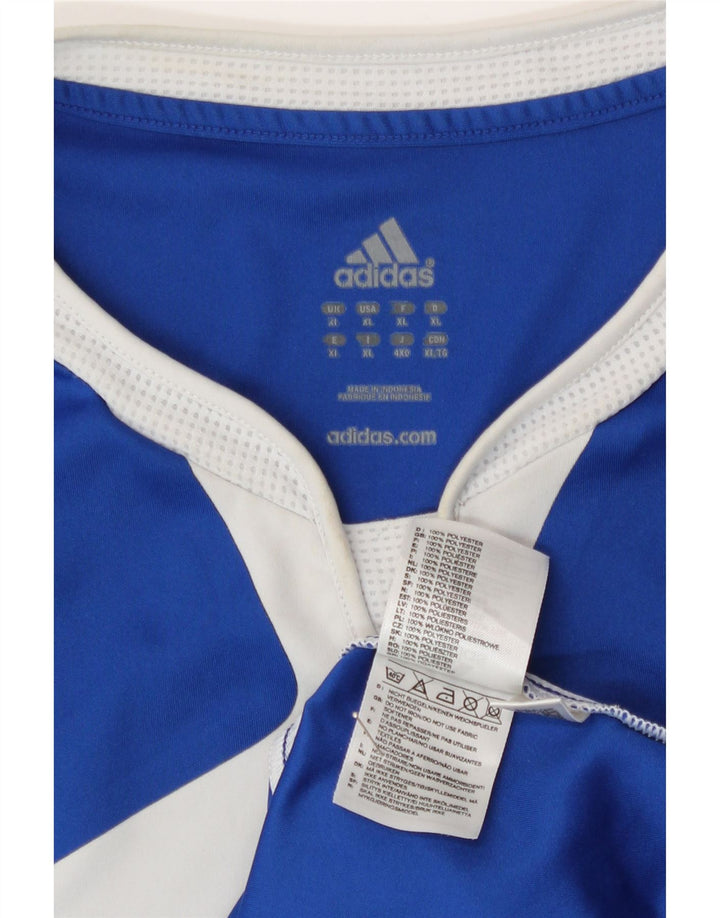 Adidas Mens Graphic T-Shirt Top XL Blue Colourblock Polyester