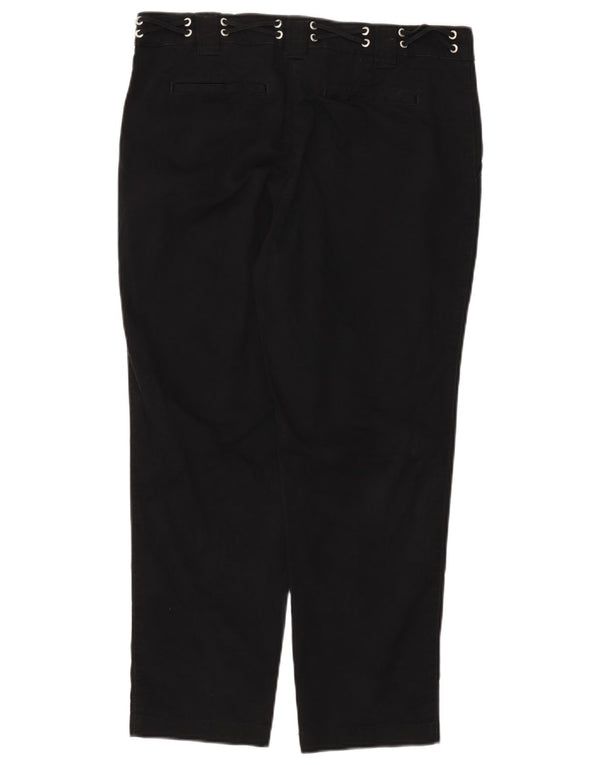 Nautica Womens Slim Cropped Trousers US 12 Large W34 L26 Black Cotton