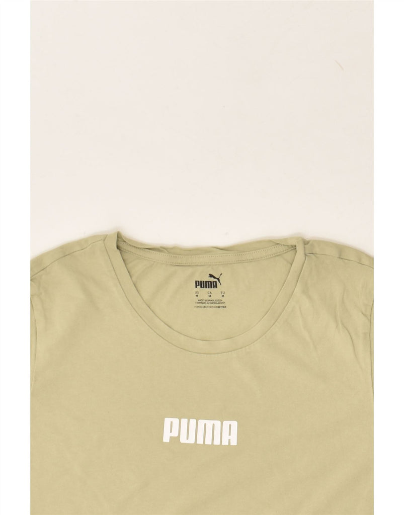 PUMA Womens T-Shirt Top UK 12 Medium Beige | Vintage Puma | Thrift | Second-Hand Puma | Used Clothing | Messina Hembry 