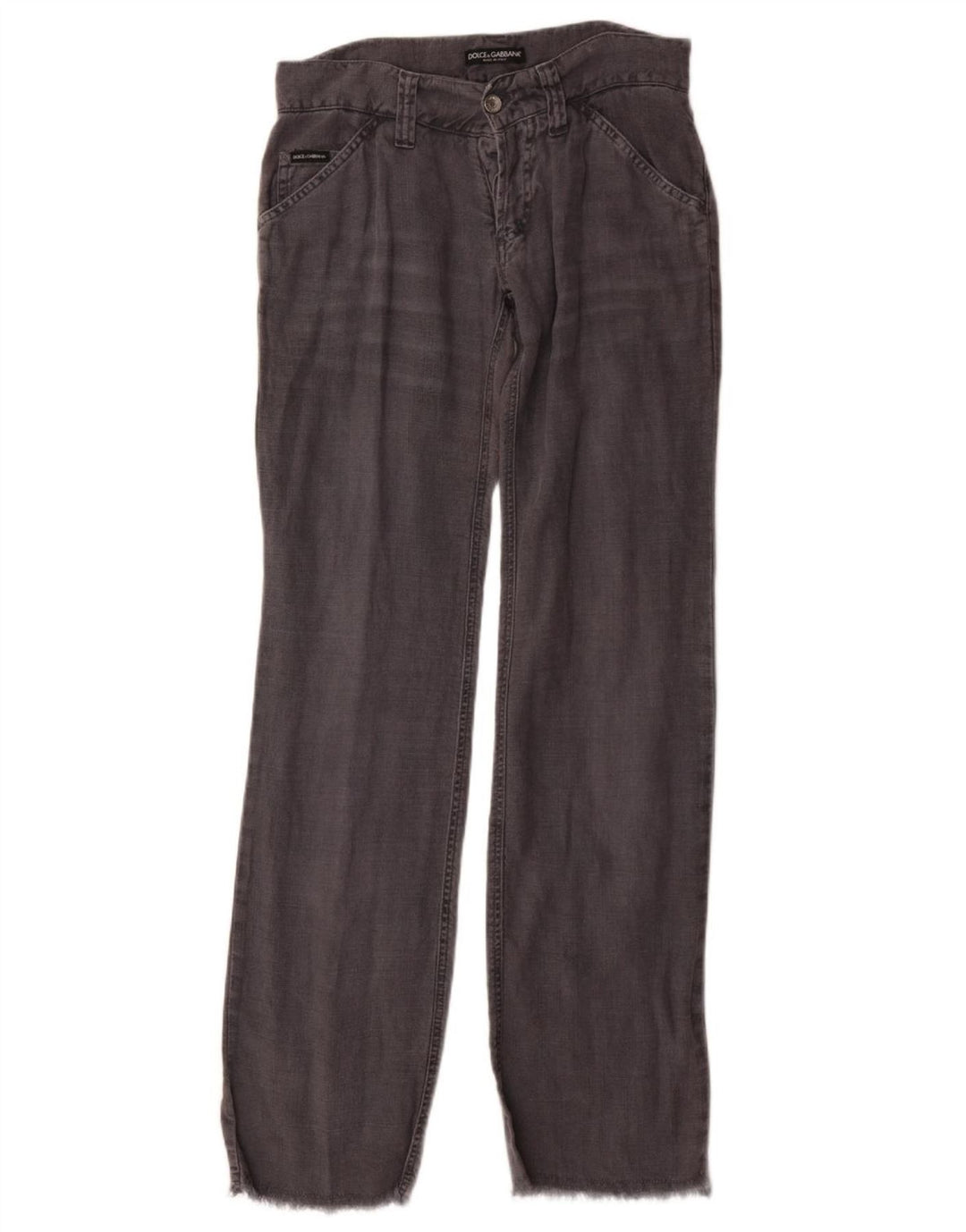 Dolce & Gabbana Womens Straight Casual Trousers IT 44 Medium W30 L34 Grey