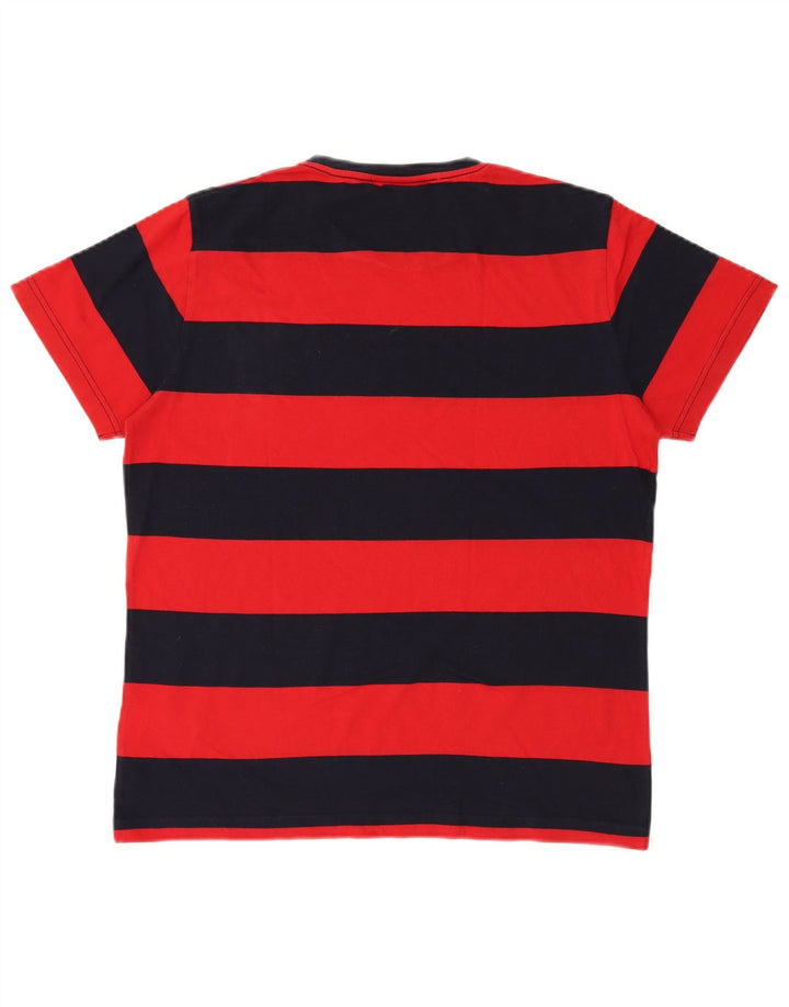 GANT Mens T-Shirt Top Medium Red Striped Cotton
