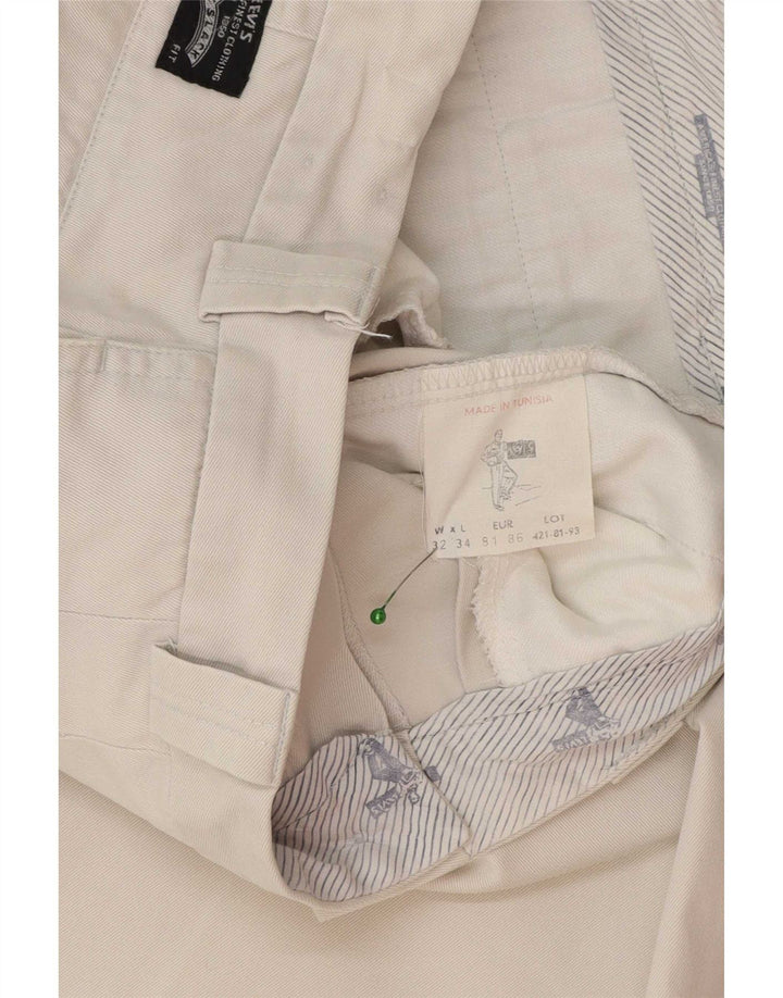 Levi's Mens Pegged Chino Trousers W32 L30 Off White Cotton