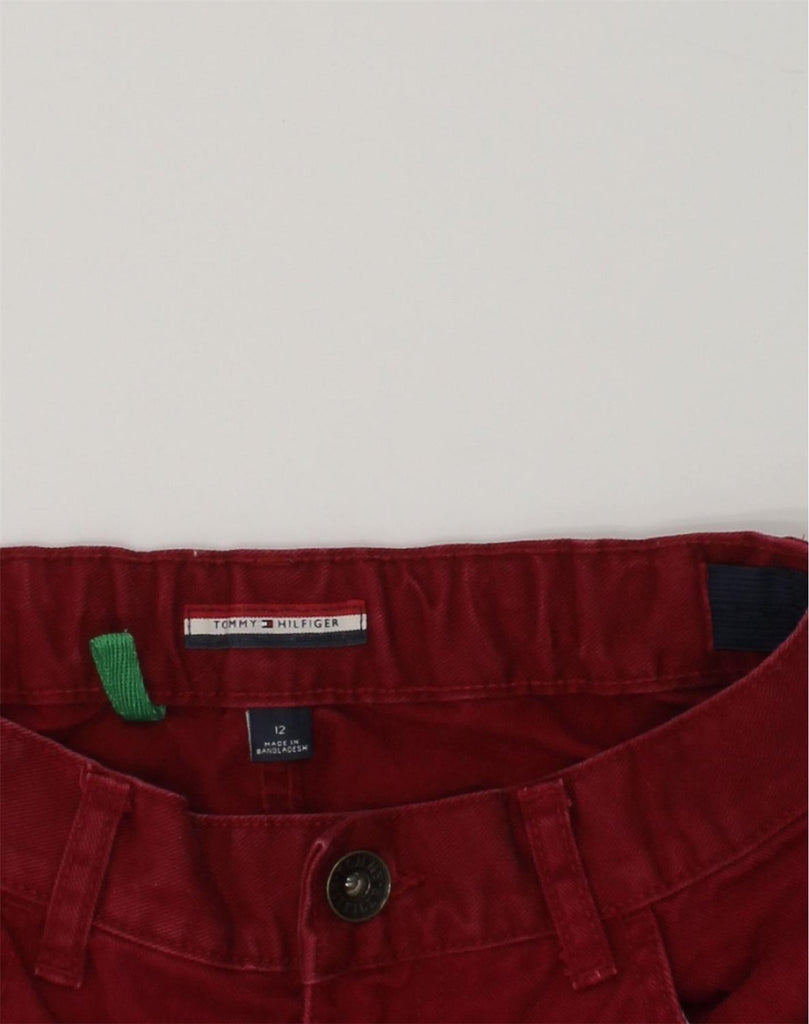 TOMMY HILFIGER Girls Straight Jeans 11-12 Years W26 L26 Burgundy Cotton | Vintage Tommy Hilfiger | Thrift | Second-Hand Tommy Hilfiger | Used Clothing | Messina Hembry 