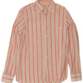 Vintage Mens Shirt Medium Off White Pinstripe