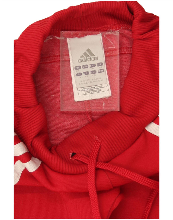 Adidas Girls Tracksuit Trousers 7-8 Years Red Polyester