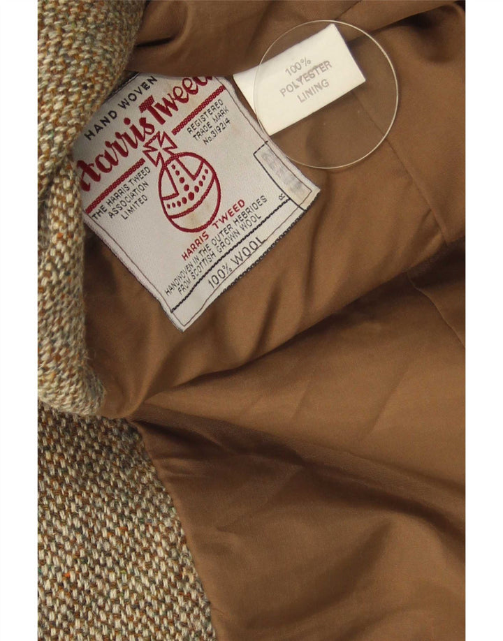 Harris Tweed Mens 2 Button Blazer Jacket UK 40 Large Brown Herringbone Wool