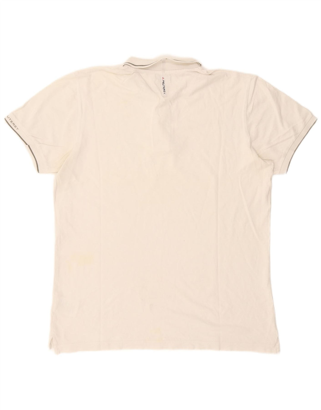 PEUTEREY Mens Polo Shirt 2XL White Cotton