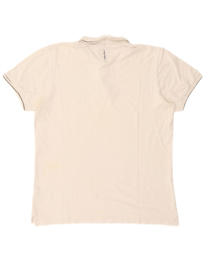 PEUTEREY Mens Polo Shirt 2XL White Cotton