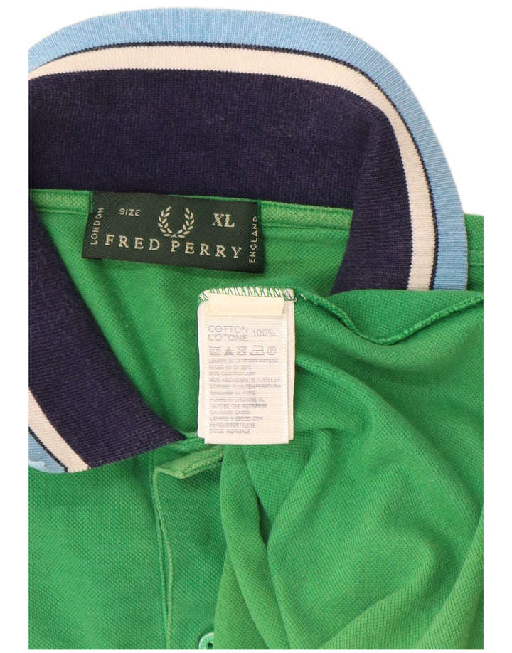 Fred Perry Mens Polo Shirt XL Green Cotton