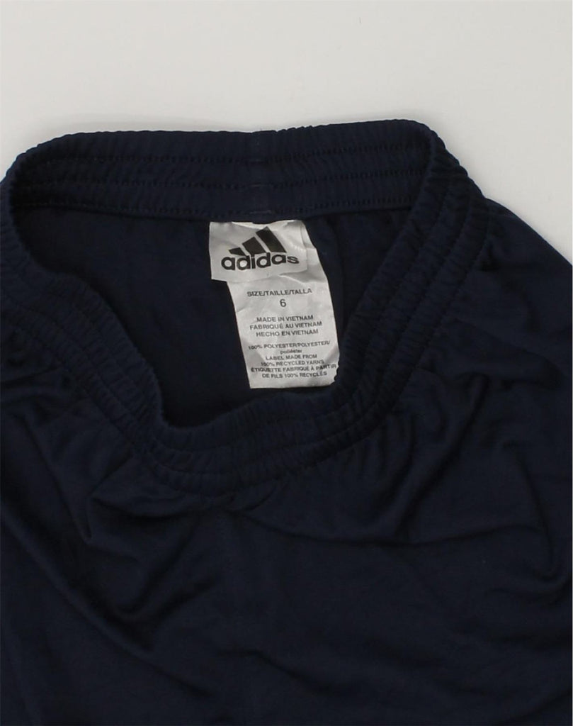 ADIDAS Boys Graphic Sport Shorts 5-6 Years Navy Blue Polyester | Vintage Adidas | Thrift | Second-Hand Adidas | Used Clothing | Messina Hembry 