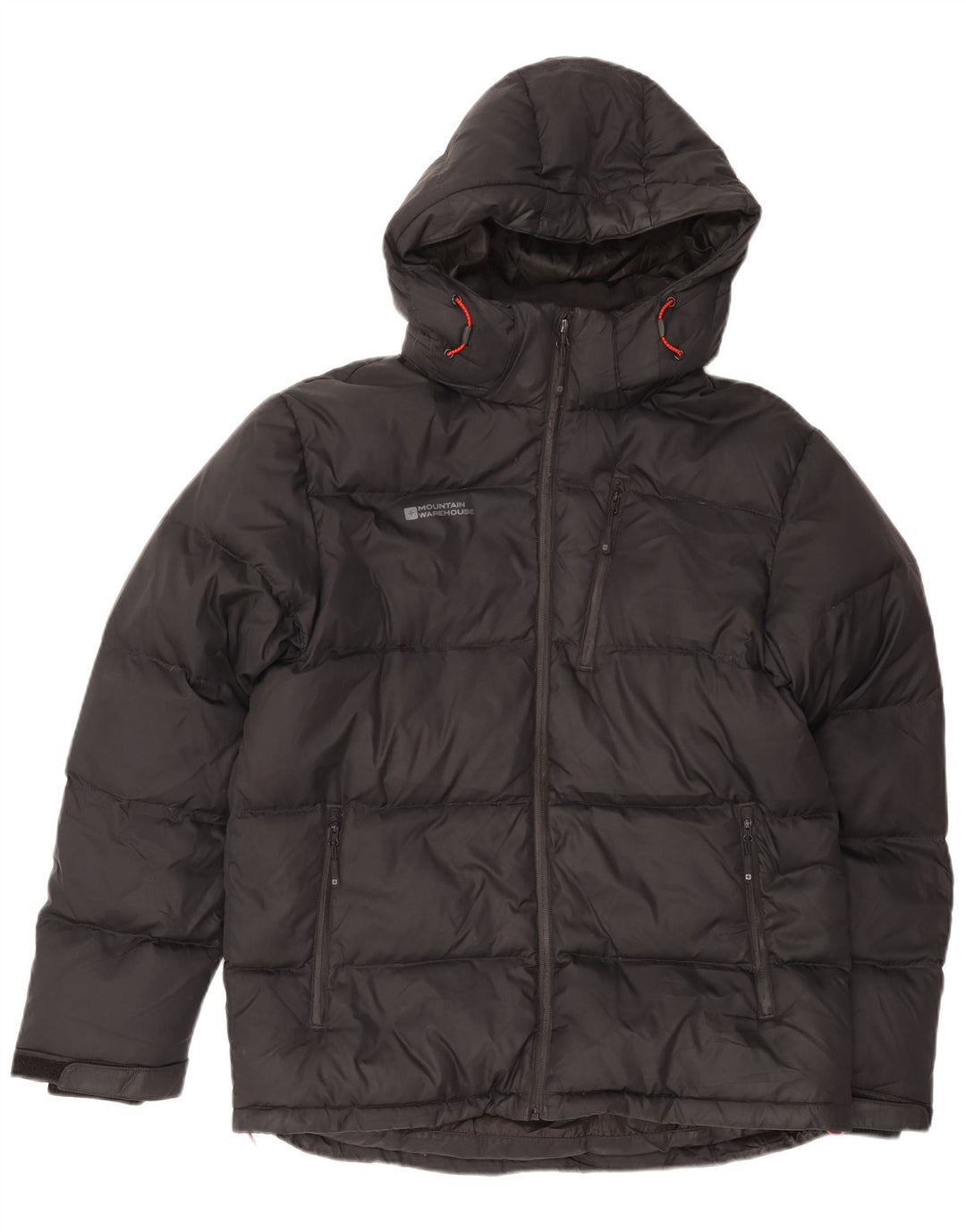 Mountain Warehouse Mens Hooded Padded Jacket UK 38 Medium Black Nylon