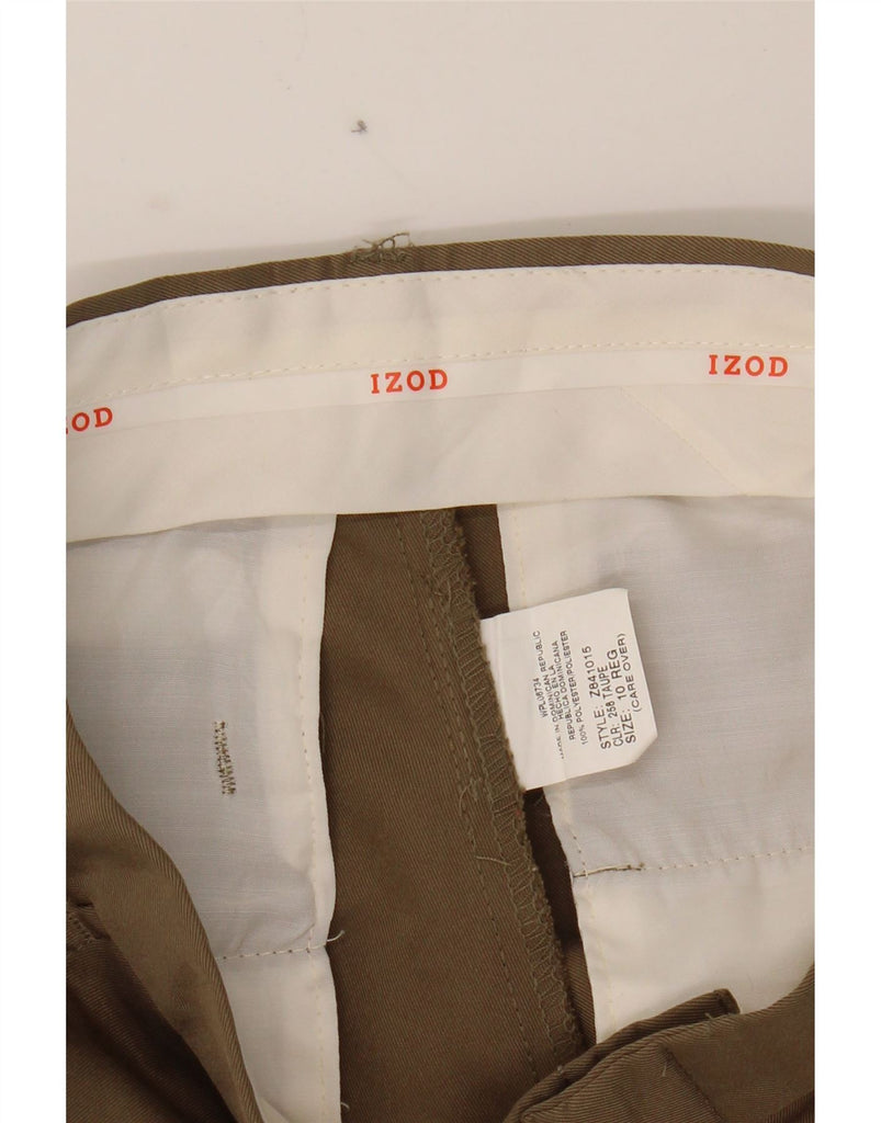 IZOD Boys Straight Chino Trousers 9-10 Years W24 L24 Brown Polyester Vintage Izod and Second-Hand Izod from Messina Hembry 