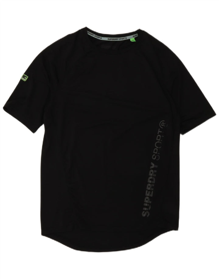 Superdry Mens Lash Graphic T-Shirt Top Small Black Polyester