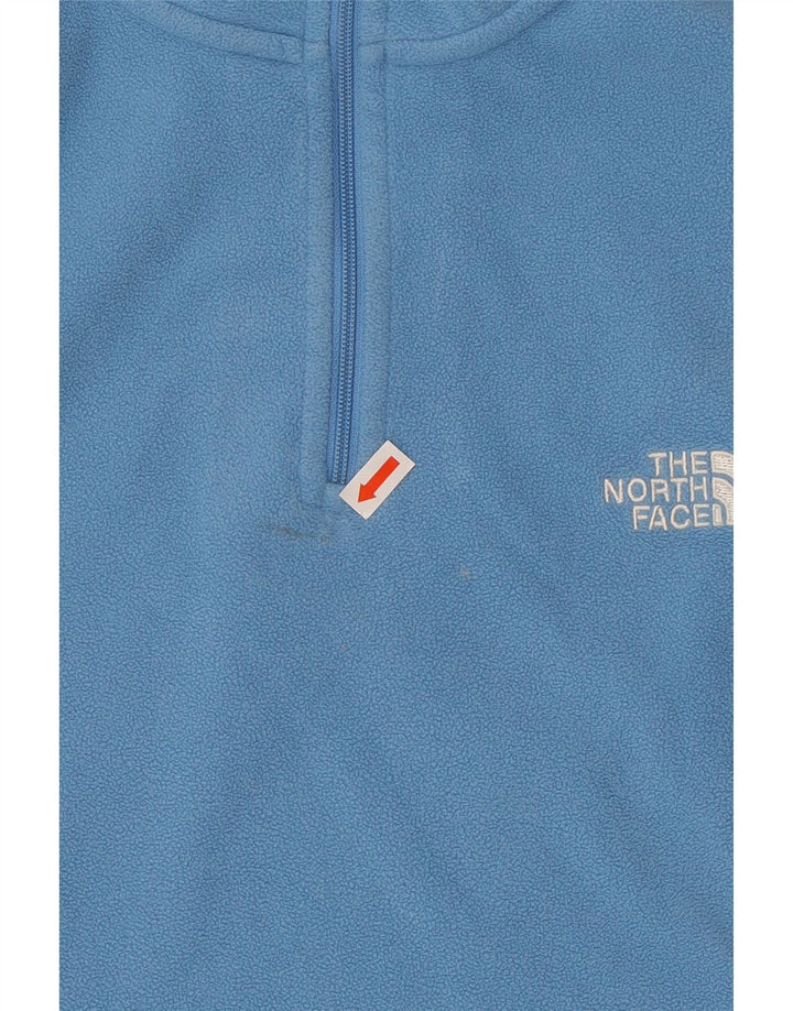 THE NORTH FACE Womens Zip Neck Fleece Jumper UK 14 Large Blue Polyester Vintage The North Face and Second-Hand The North Face from Messina Hembry 