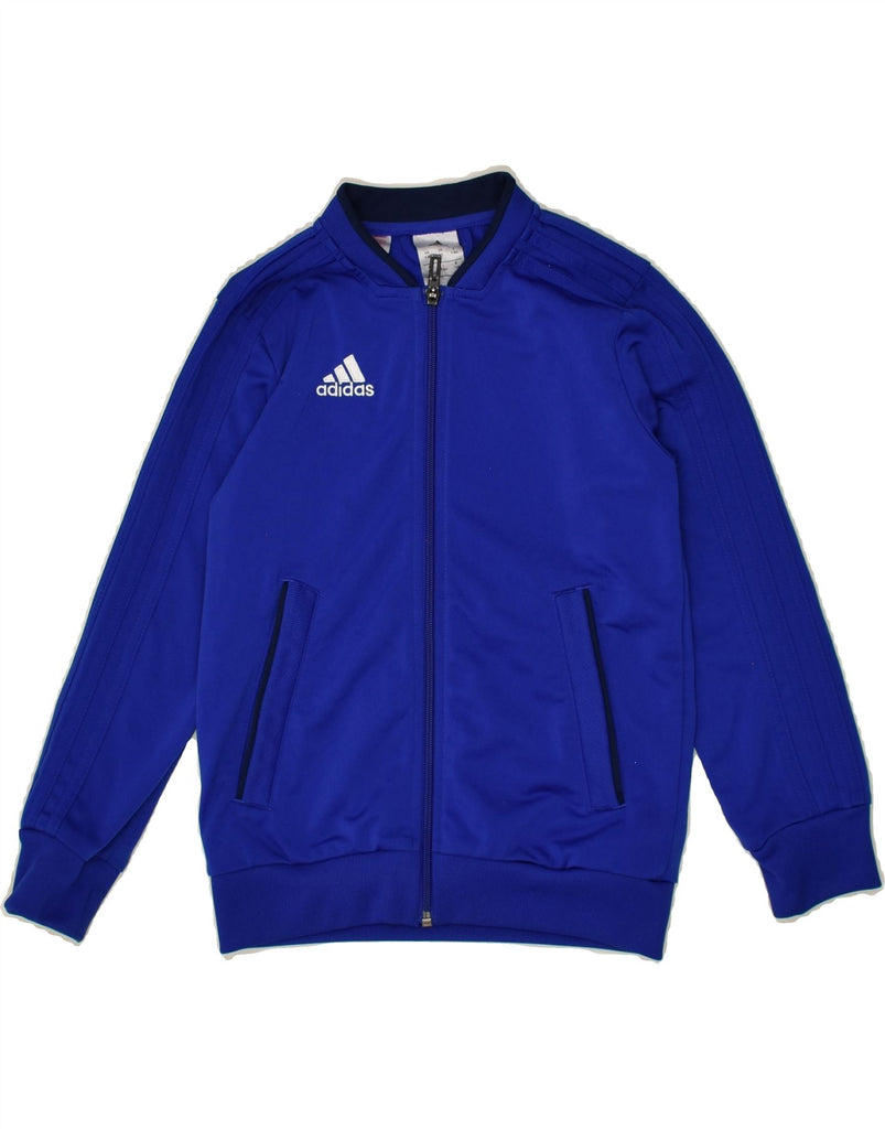 ADIDAS Boys Tracksuit Top Jacket 7-8 Years Blue Polyester | Vintage Adidas | Thrift | Second-Hand Adidas | Used Clothing | Messina Hembry 