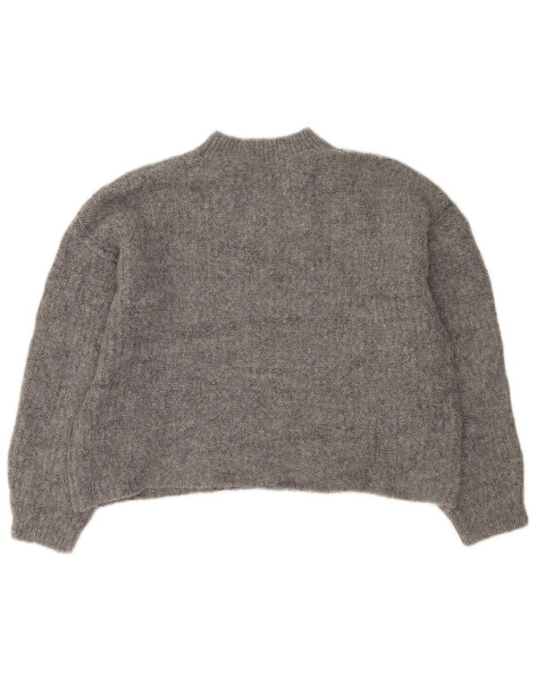 Marks & Spencer Womens Oversized Crew Neck Jumper Sweater UK 14 Medium Grey