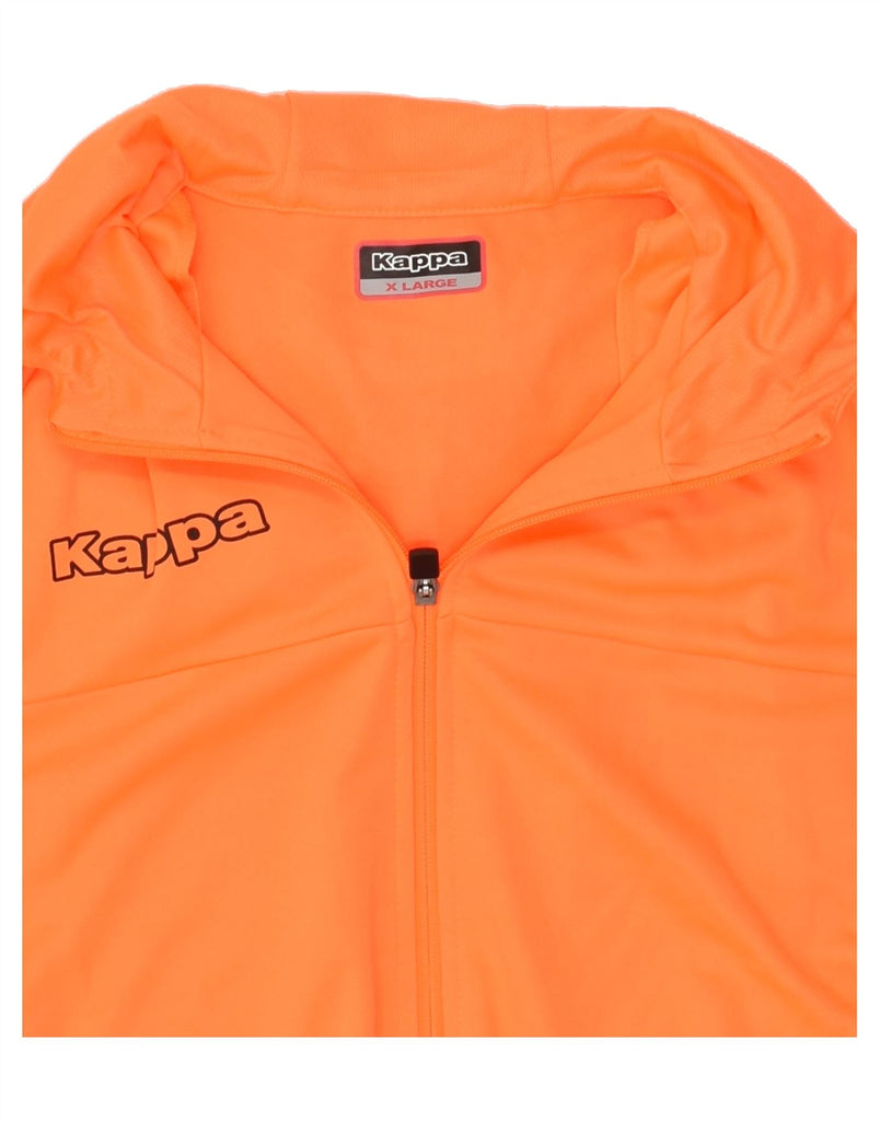 KAPPA Mens Graphic Zip Hoodie Sweater XL Orange Polyester | Vintage Kappa | Thrift | Second-Hand Kappa | Used Clothing | Messina Hembry 