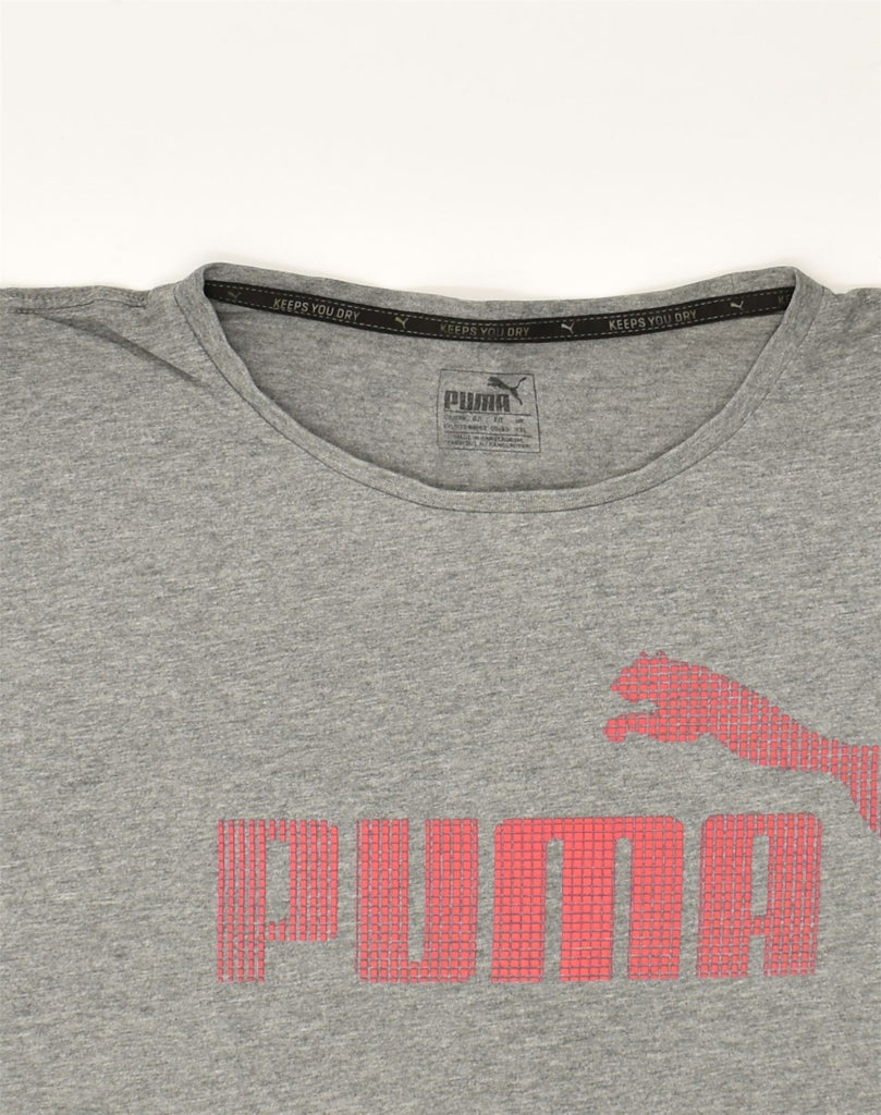 PUMA Womens Graphic T-Shirt Top UK 20 2XL Grey Cotton | Vintage Puma | Thrift | Second-Hand Puma | Used Clothing | Messina Hembry 