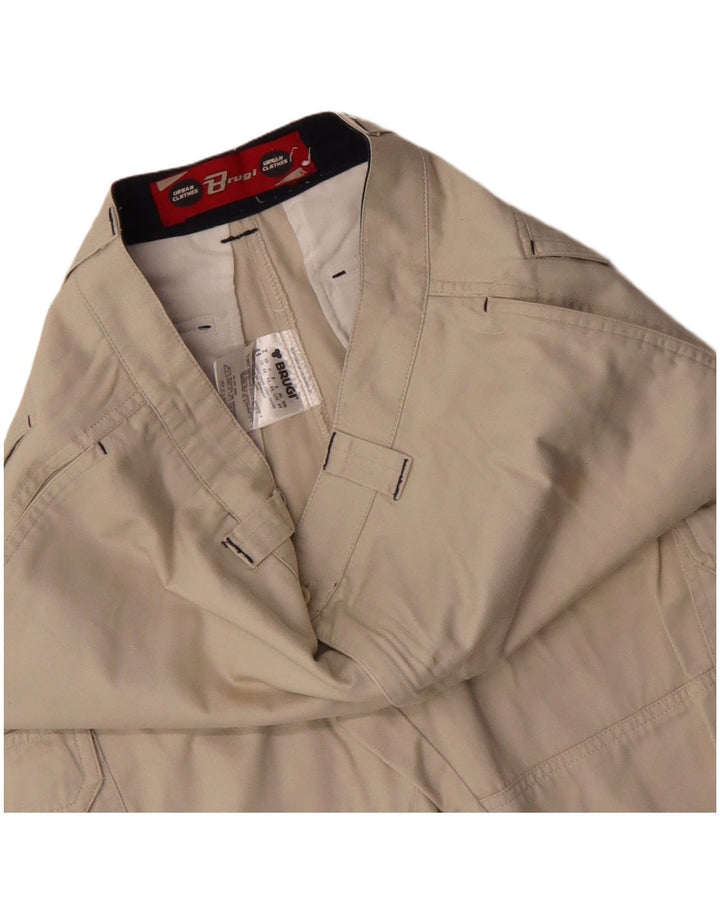 Brugi Mens Cargo Shorts W28 Small  Beige Cotton