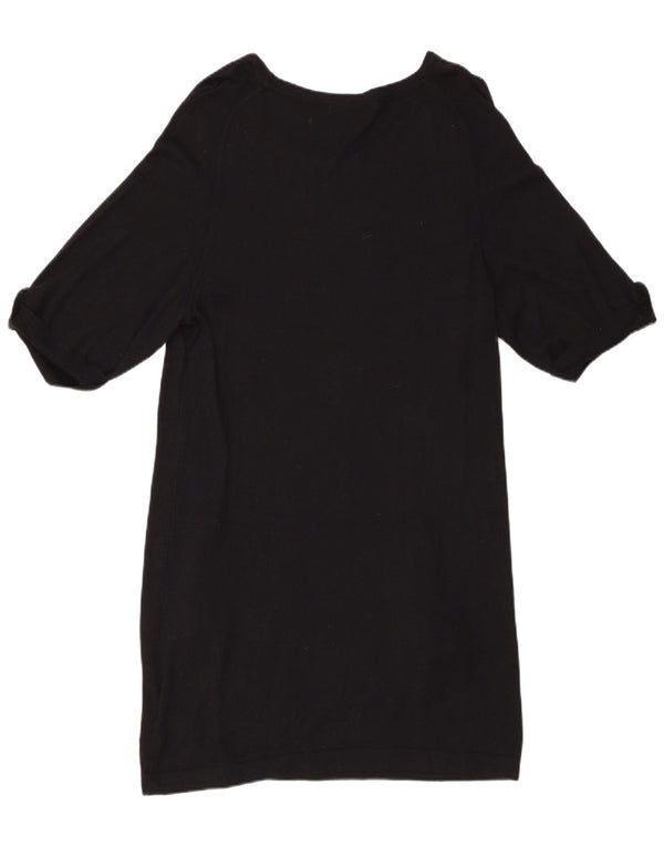 Marks & Spencer Womens Short Sleeves Jumper Dress UK 12 Medium Black