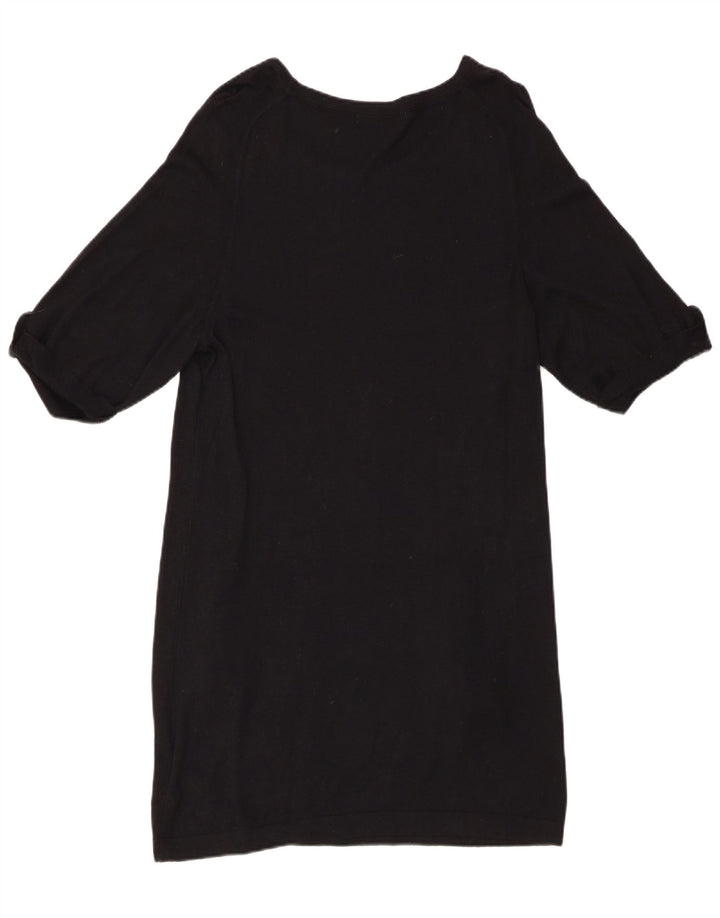 Marks & Spencer Womens Short Sleeves Jumper Dress UK 12 Medium Black