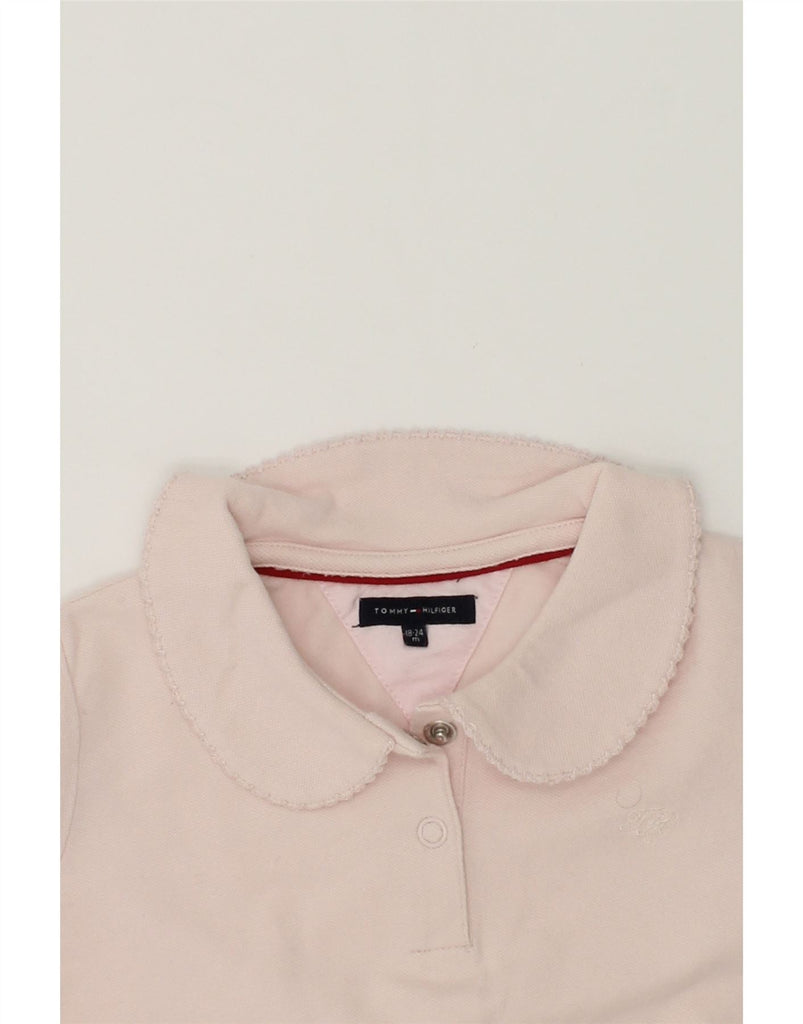 TOMMY HILFIGER Baby Girls Long Sleeve Polo Shirt 18-24 Months Pink Cotton | Vintage Tommy Hilfiger | Thrift | Second-Hand Tommy Hilfiger | Used Clothing | Messina Hembry 