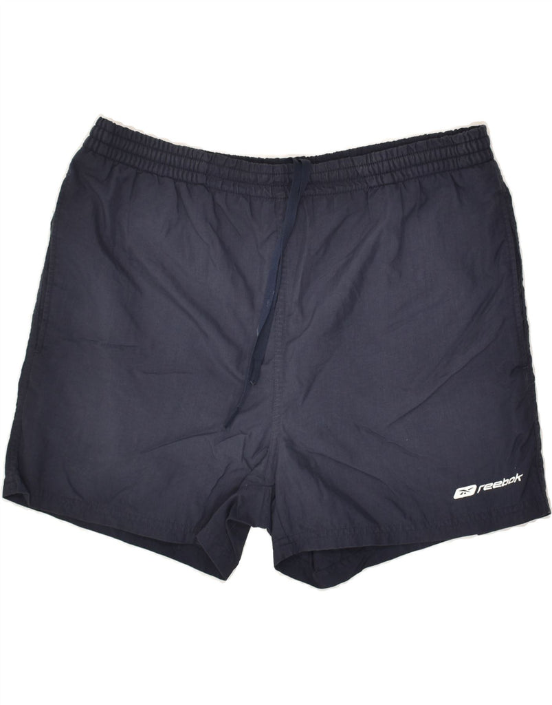 REEBOK Mens Sport Shorts XS Navy Blue Polyester | Vintage Reebok | Thrift | Second-Hand Reebok | Used Clothing | Messina Hembry 