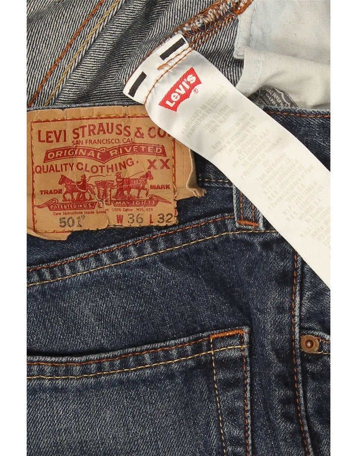 Levi's Mens 501 Straight Jeans W36 L32 Blue Cotton