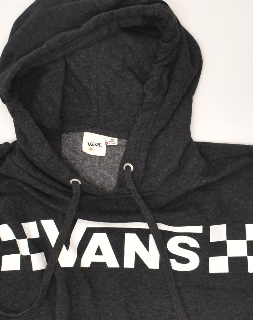 VANS Mens Crop Graphic Hoodie Jumper XS Black Cotton | Vintage Vans | Thrift | Second-Hand Vans | Used Clothing | Messina Hembry 