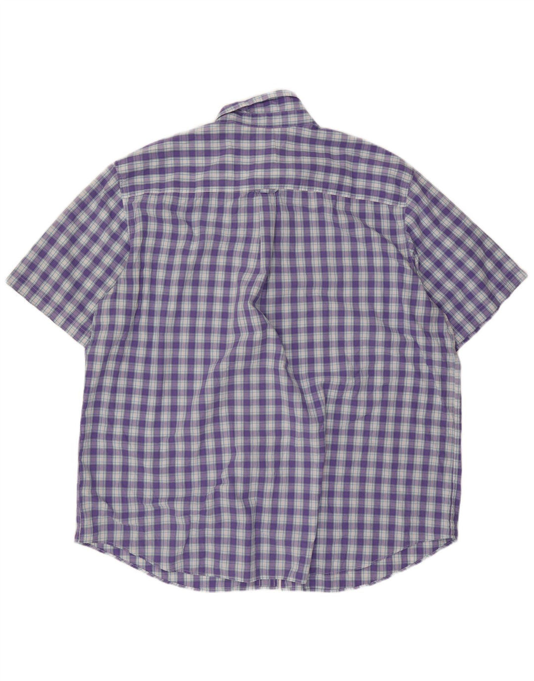 Chaps Mens Tall Short Sleeve Shirt 3XL Purple Check Cotton