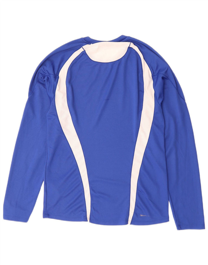 Asics Womens Top Long Sleeve UK 12 Medium Blue Colourblock Polyester