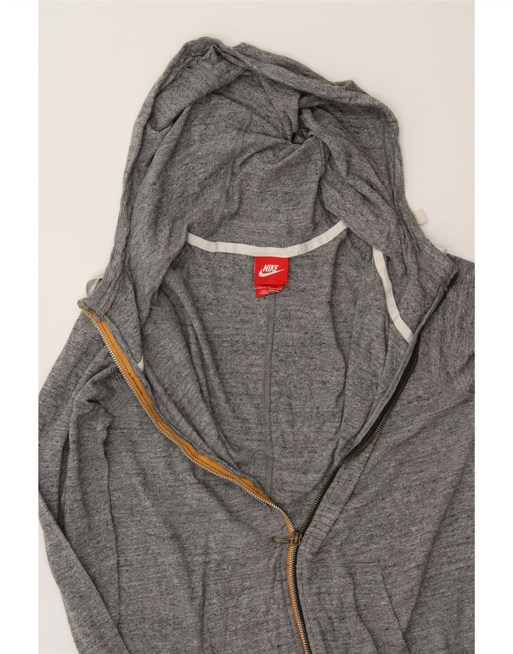 NIKE Womens Zip Hoodie Sweater UK 10 Small Grey Cotton Vintage Nike and Second-Hand Nike from Messina Hembry 