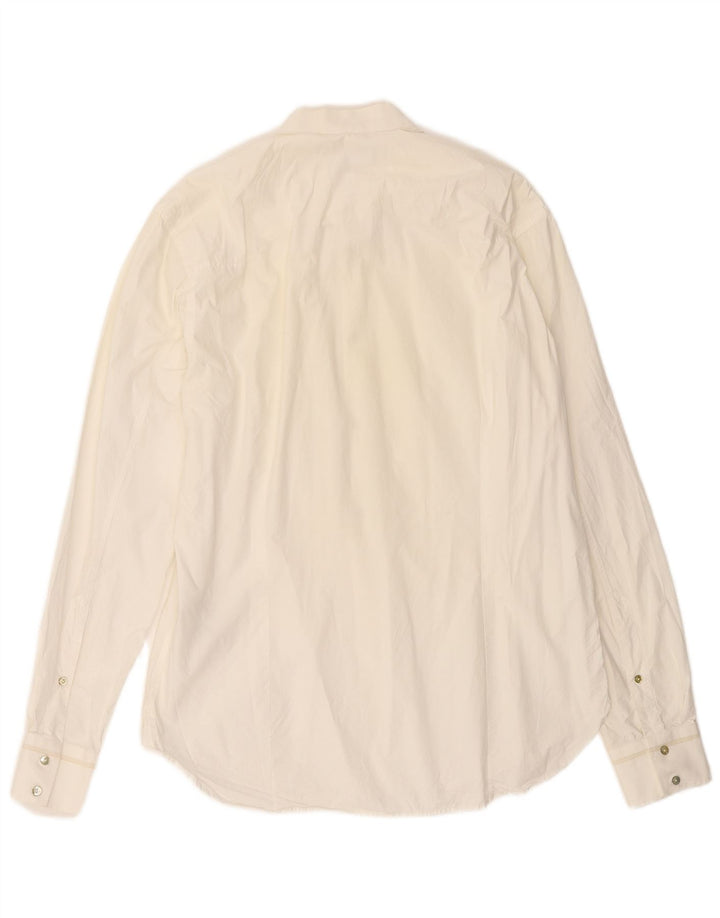 DIESEL Mens Tuxedo Shirt XL White Geometric Cotton