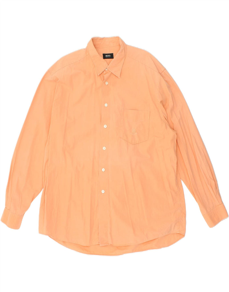 HUGO BOSS Mens Shirt 2XL Orange Cotton | Vintage Hugo Boss | Thrift | Second-Hand Hugo Boss | Used Clothing | Messina Hembry 