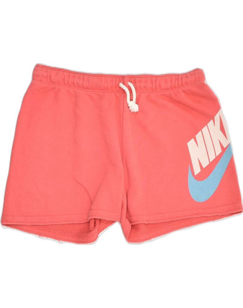 NIKE Womens Graphic Sport Shorts UK 12 Medium Orange Cotton | Vintage Nike | Thrift | Second-Hand Nike | Used Clothing | Messina Hembry 